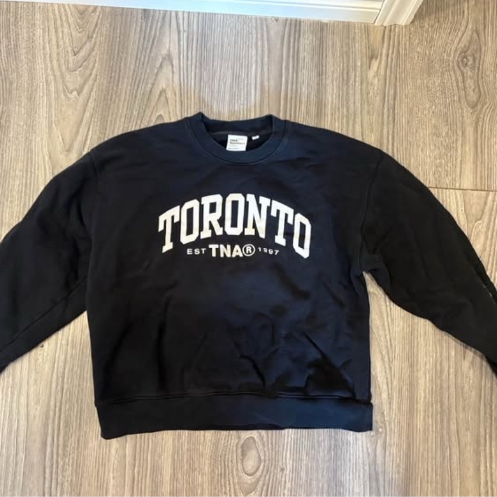 TNA Black Crewneck Sweatshirt with White Toronto Graphic